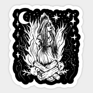 Salem Witch Trials Burning Witchcraft Occult Goth Pagan Sticker